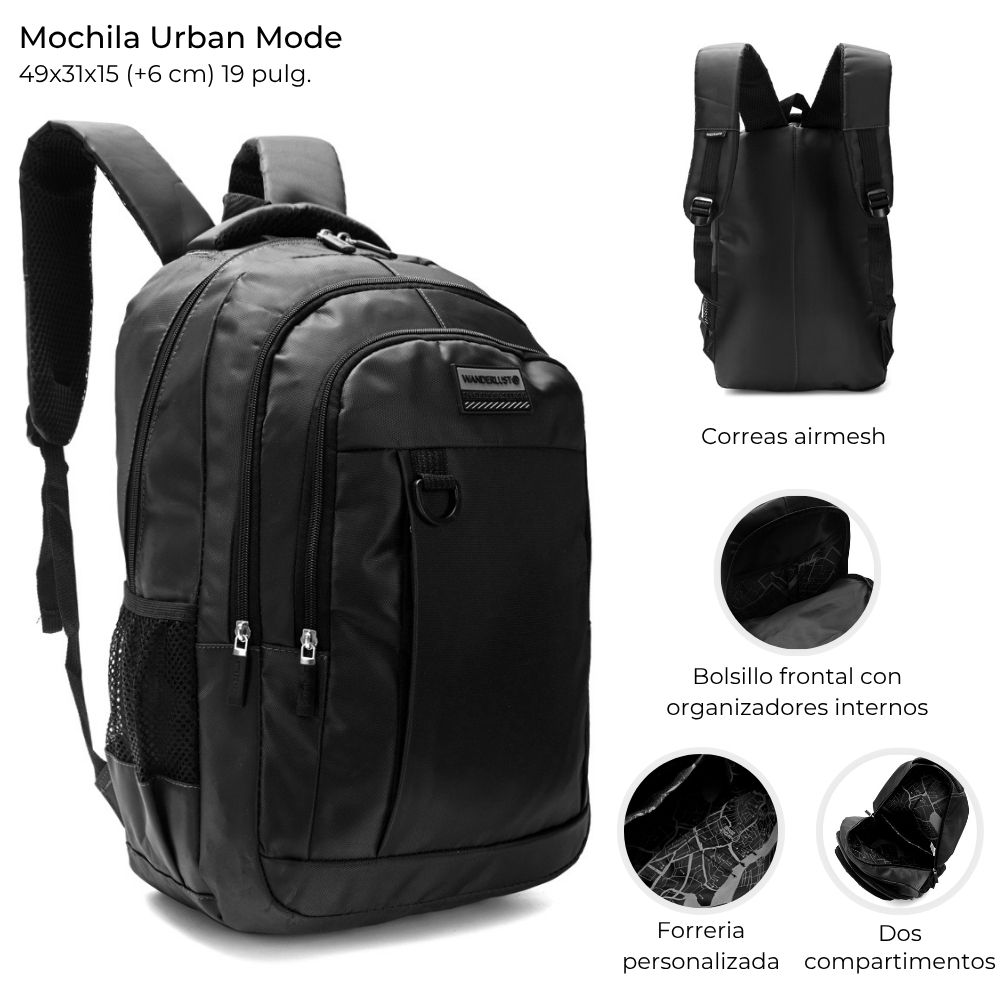 MOCHILA URBAN MODE C/ORG INTERNOS 19