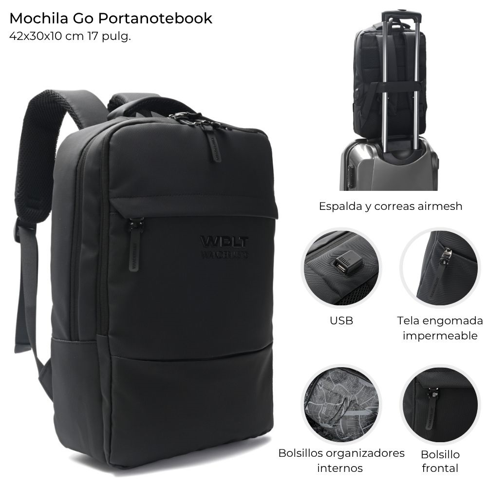 MOCHILA TRAVEL PORTANOTEBOOK ORG.INTERNOS 42*30
