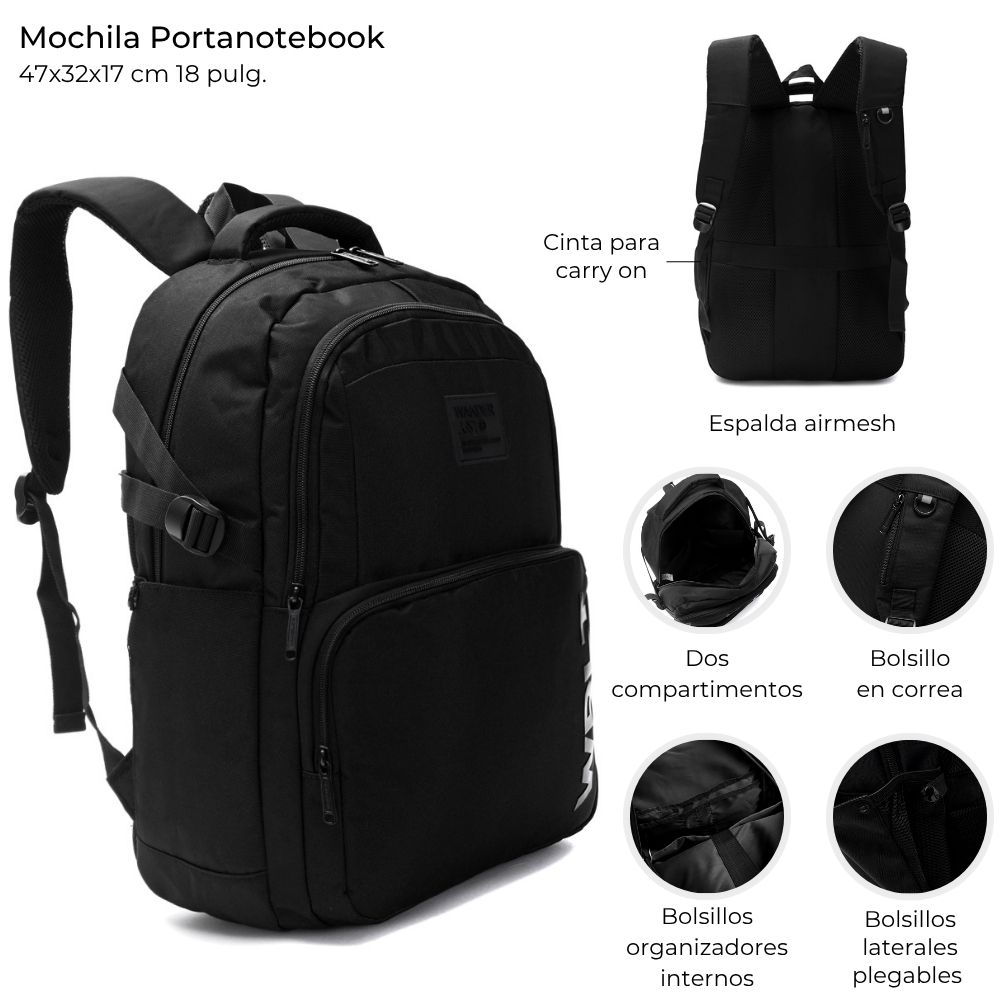 MOCHILA PORTANOTEBOOK CINTA P/VALIJA 18