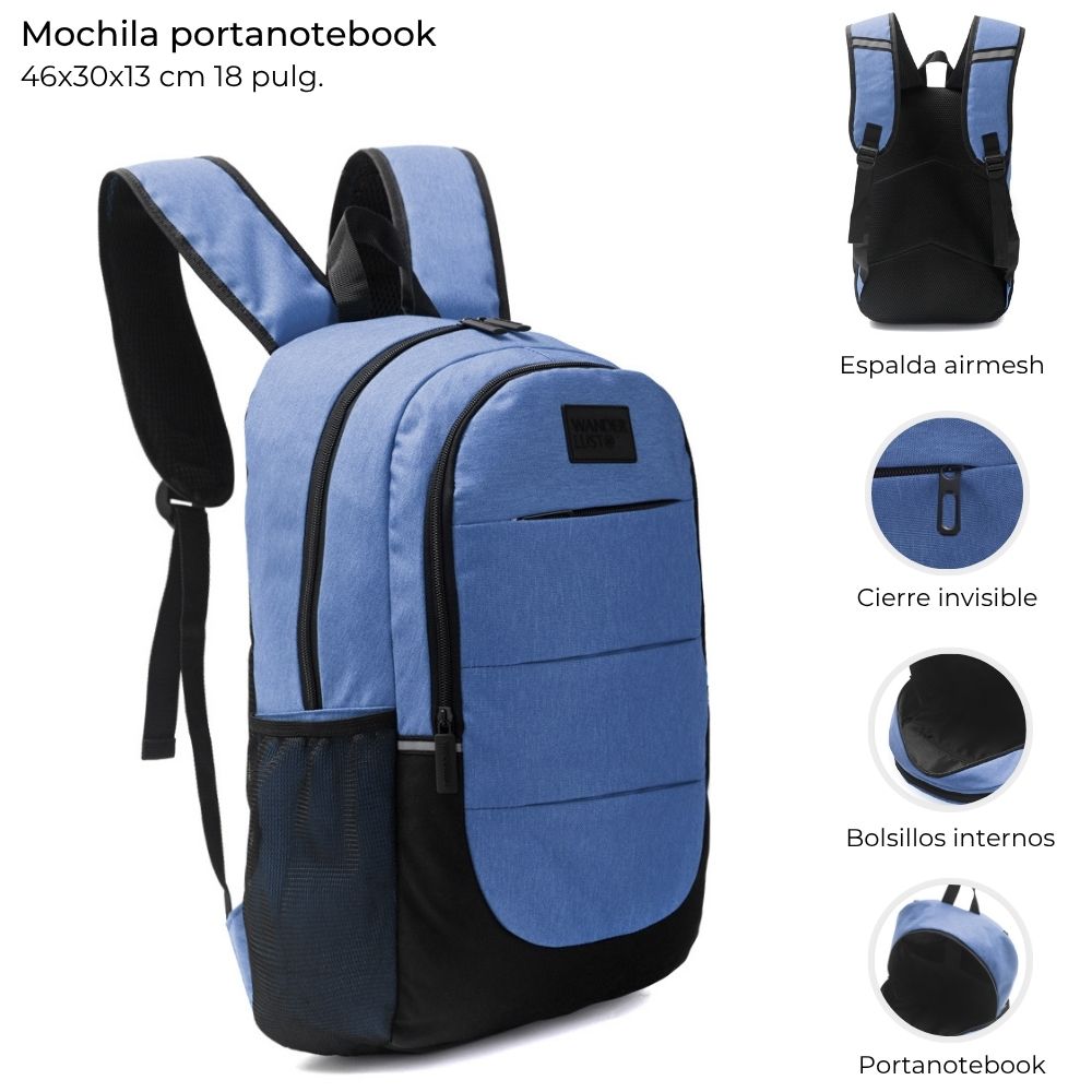 MOCHILA PORTANOTEBOOK C/BOLS INT 18