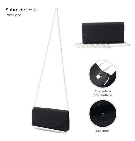 CARTERA SOBRE DE FIESTA 20*10 C/CADENA DESMONTABLE