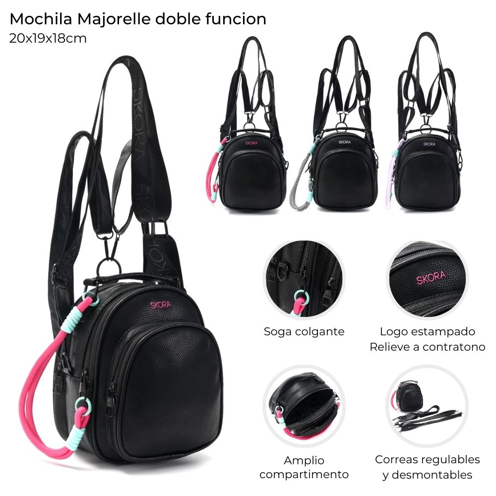 MOCHILA MAJORELLE SKORA DOBLE FUNCION 20*19*18