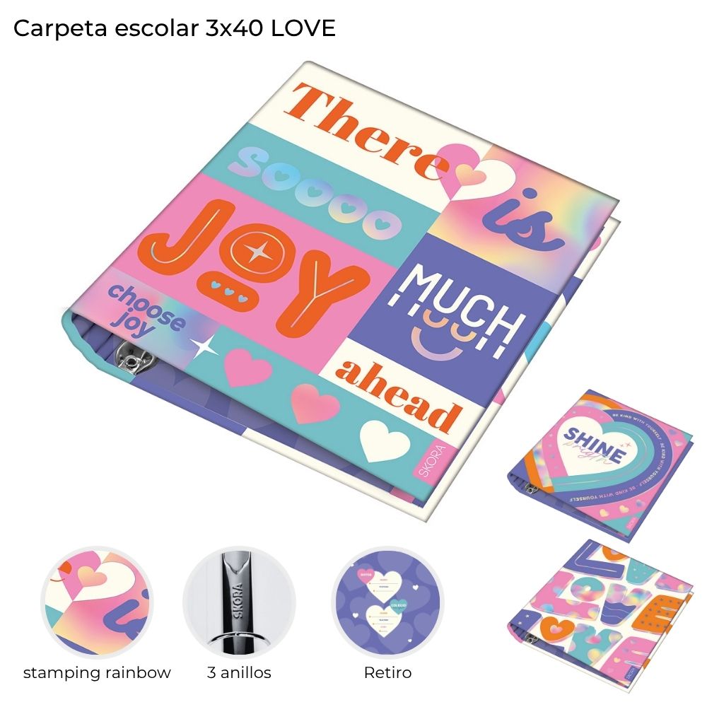 CARPETA ESCOLAR 3X40 LOVE