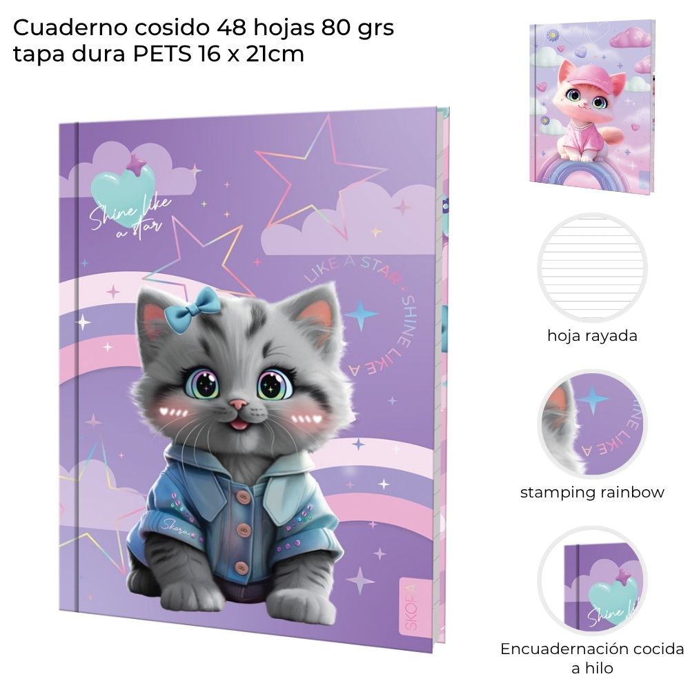CUAD ESCOLAR SKORA T/D 80GRS X 48HS PETS