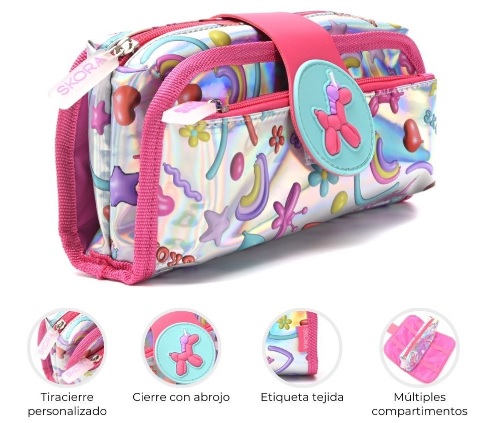 CANOPLA PLEGABLE 1 CIERRE LETTERING GLOBO 23*12CM