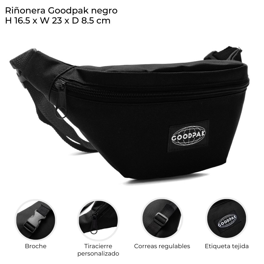RIÑONERA GOODPAK NEGRA 17*23*9