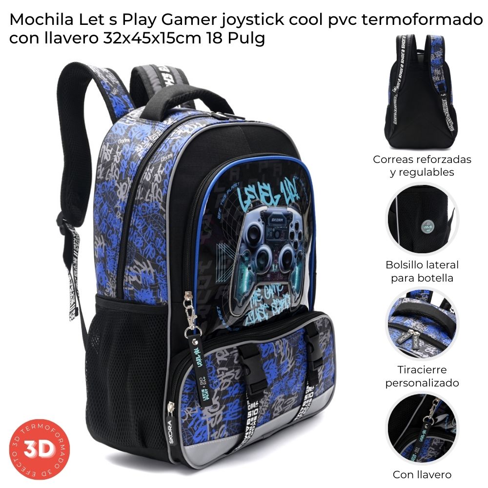 MOCHILA GAMER JOYSTICK C/LLAVERO 32*45*15 18