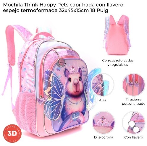 MOCHILA CAPI-HADA 3D C/LLAVERO 18¨