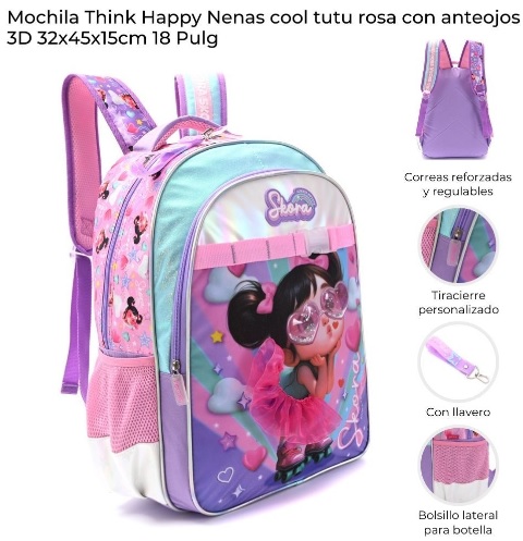 MOCHILA NENAS COOL C/LLAVERO 18¨