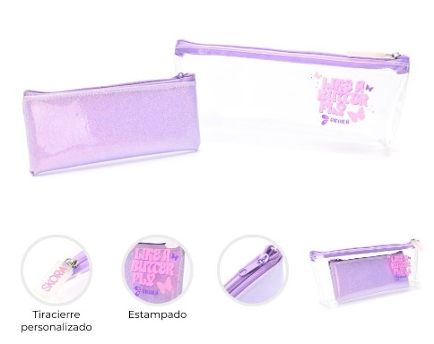 CANOPLA DOBLE TRASPARENTE Y GLITTER  21*8CM