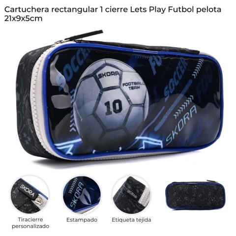 CANOPLA RECTANGULAR PELOTA DE FUTBOL 21*10CM