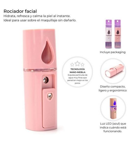 ROCIADOR FACIAL C/LUZ LED EN CAJA