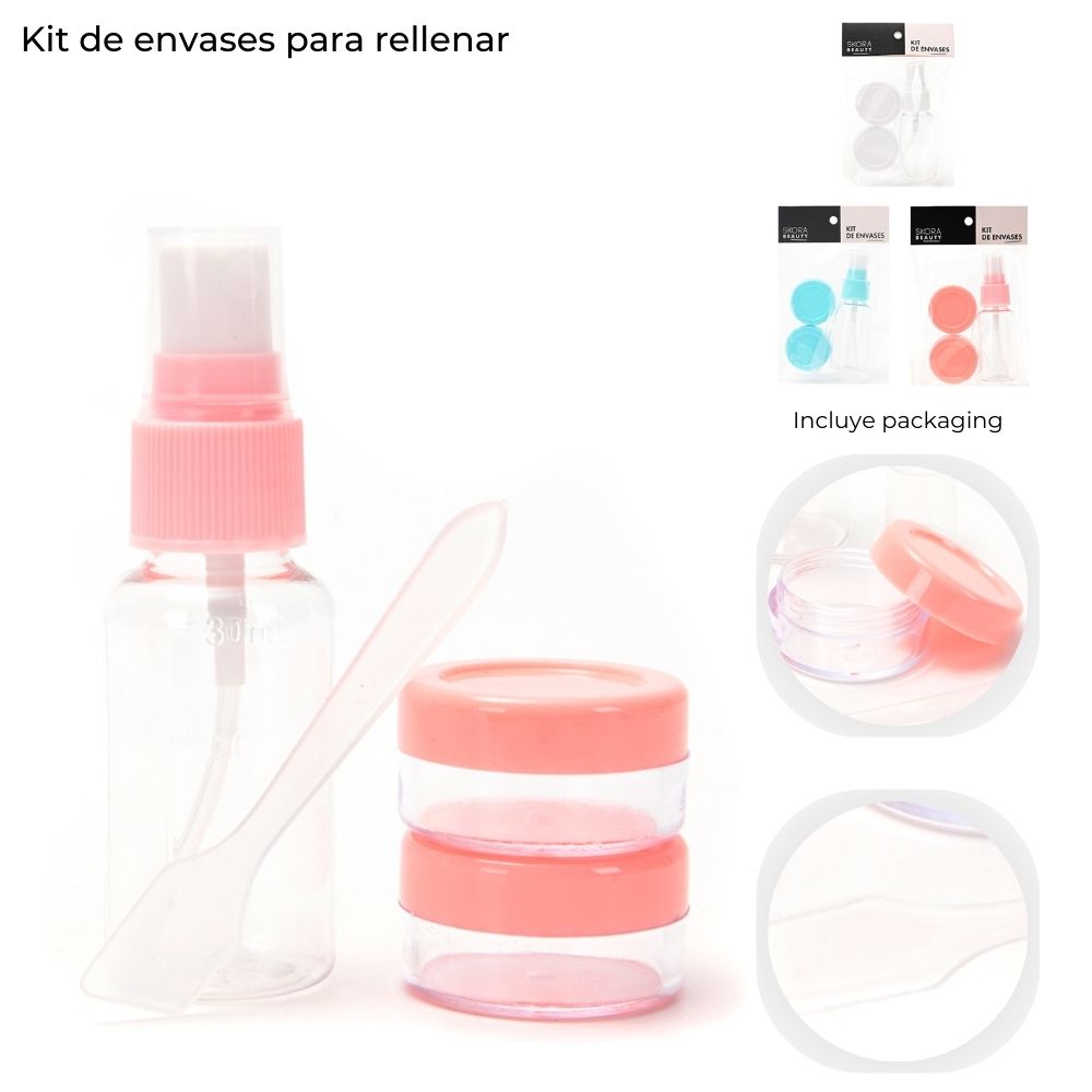 SET DE VIAJE * ENVASES P/RELLENAR X 3 UNID
