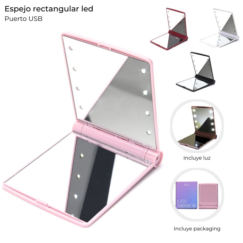 ESPEJO RECTANGULAR LED EN CAJA 12X9