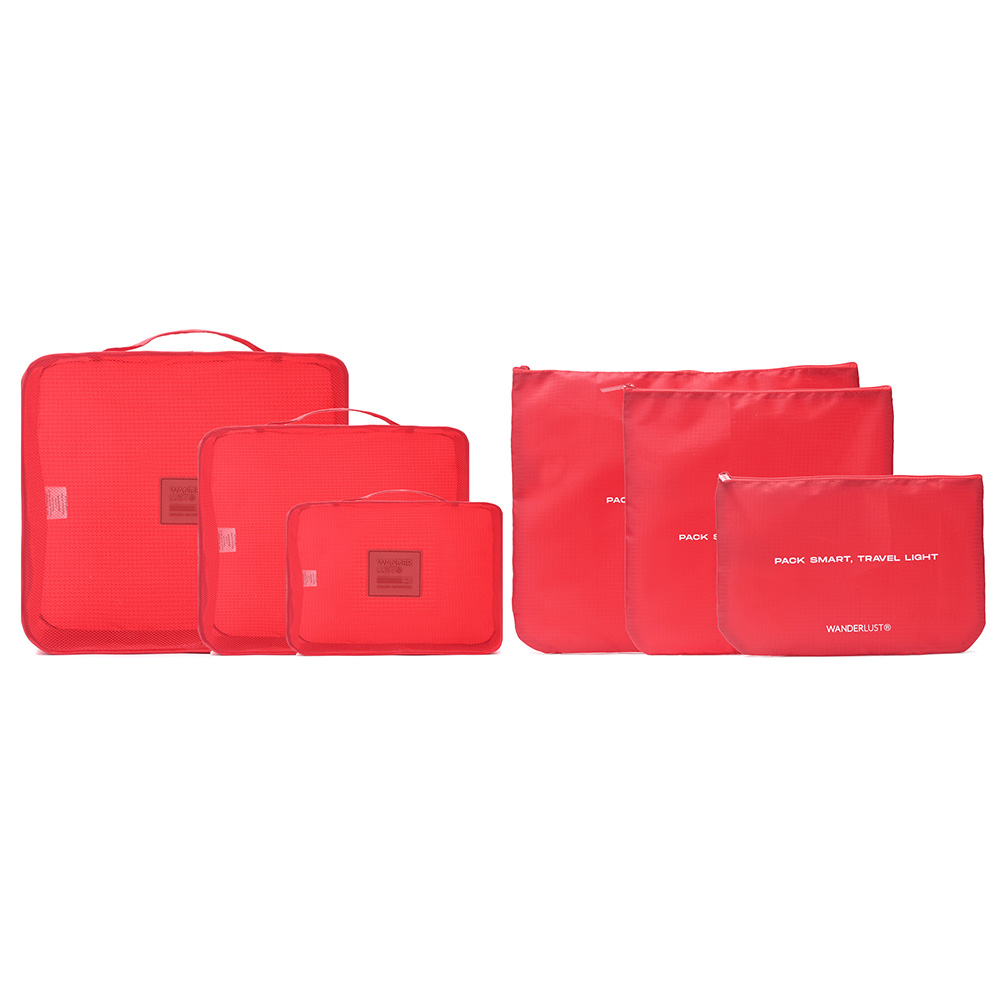 SET DE VIAJE * ORGANIZADORES X 6 PZ (TAMAÑOS DIFERENTES)