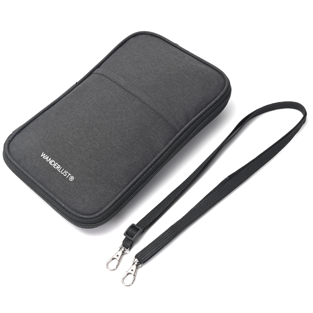 ORGANIZADOR PORTAPASAPORTE NEGRO C/CORREA 24*15*3