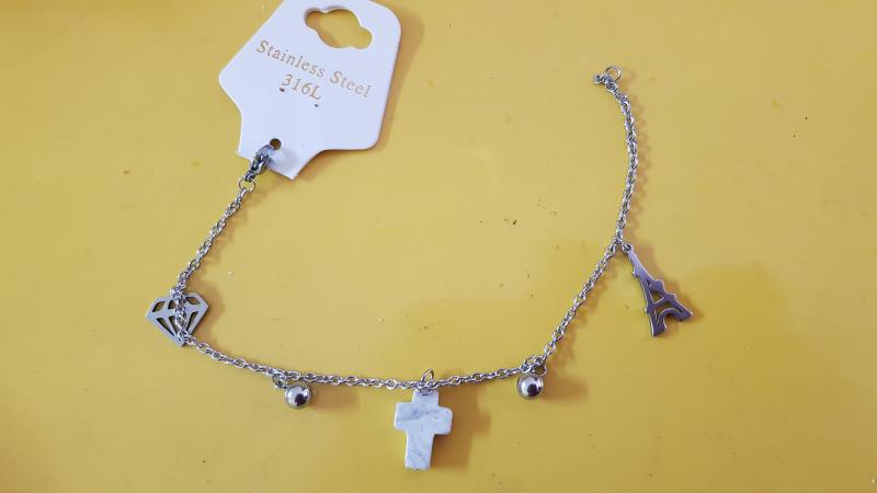 PULSERA A. QUIR FINA CRUZ RESINA Y TORREYDIAM