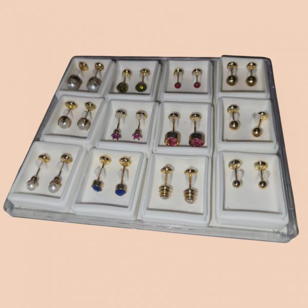 ARO ABRIDOR ENCHAPADO BOLITA/STRASS/PERLA X PAR