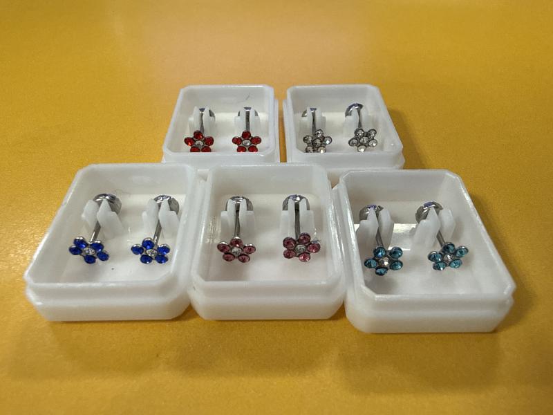 ARO ABRIDOR ACERO STRASS FLOR 15MM