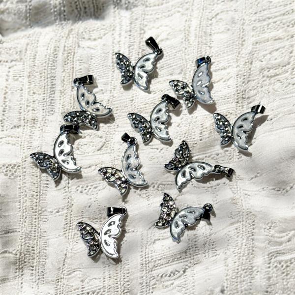 DIJE ACERADO 18MM MARIPOSA MITAD Y MITAD