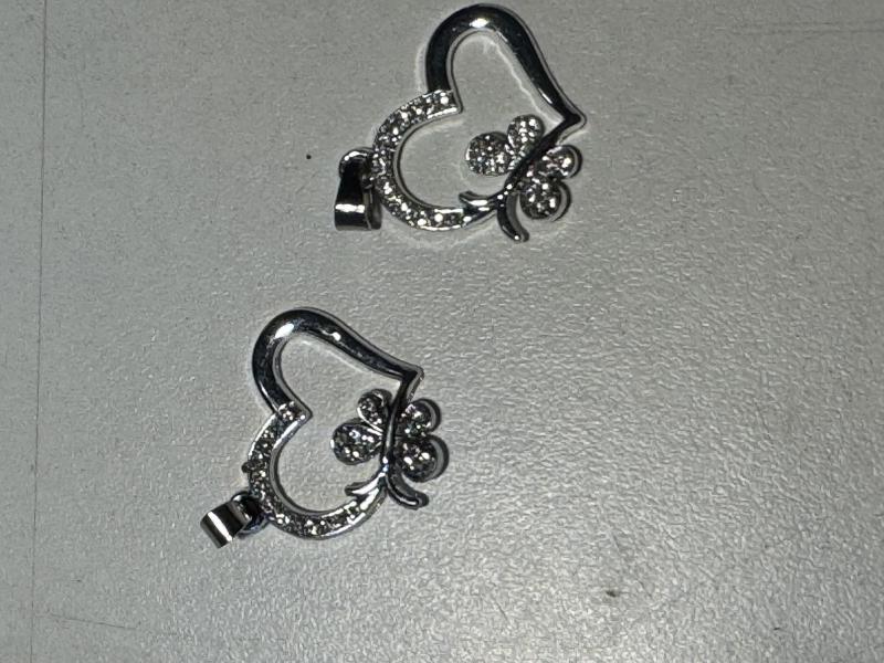 DIJE ACERADO 20MM CORAZON C/MARIPOSA Y STRASS