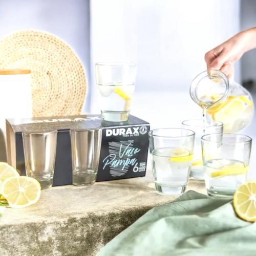 DURAX*VASO VIDRIO X 6 UNID PAMPA 400CC