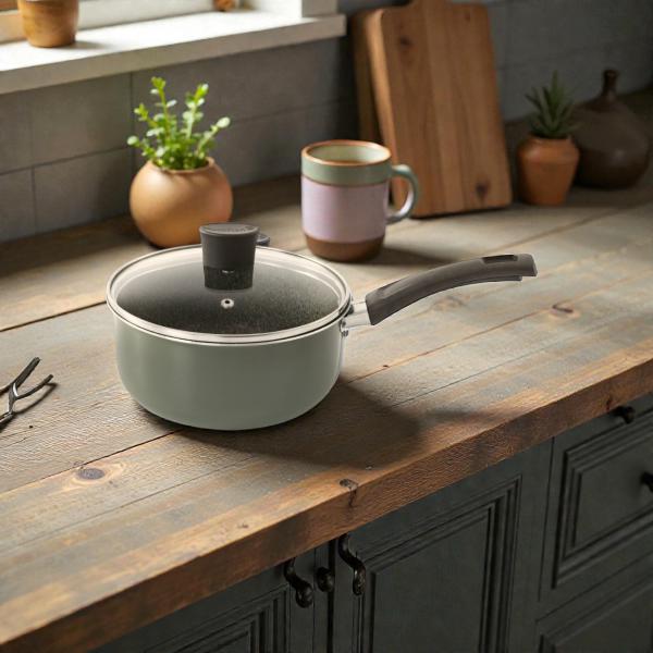 CACEROLA C/MANGO T/VIDRIO ANTIADHERENTE 18CM