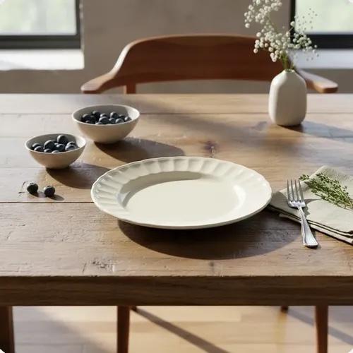 PORC. LISA* PLATO PLAYO CARIBE 24CM NATURAL