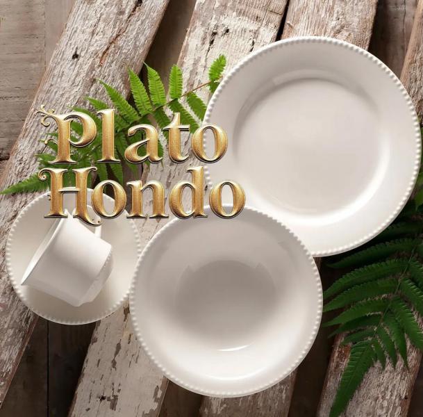 PORC. LISA* PLATO HONDO PERLA 20.5CM NATURAL
