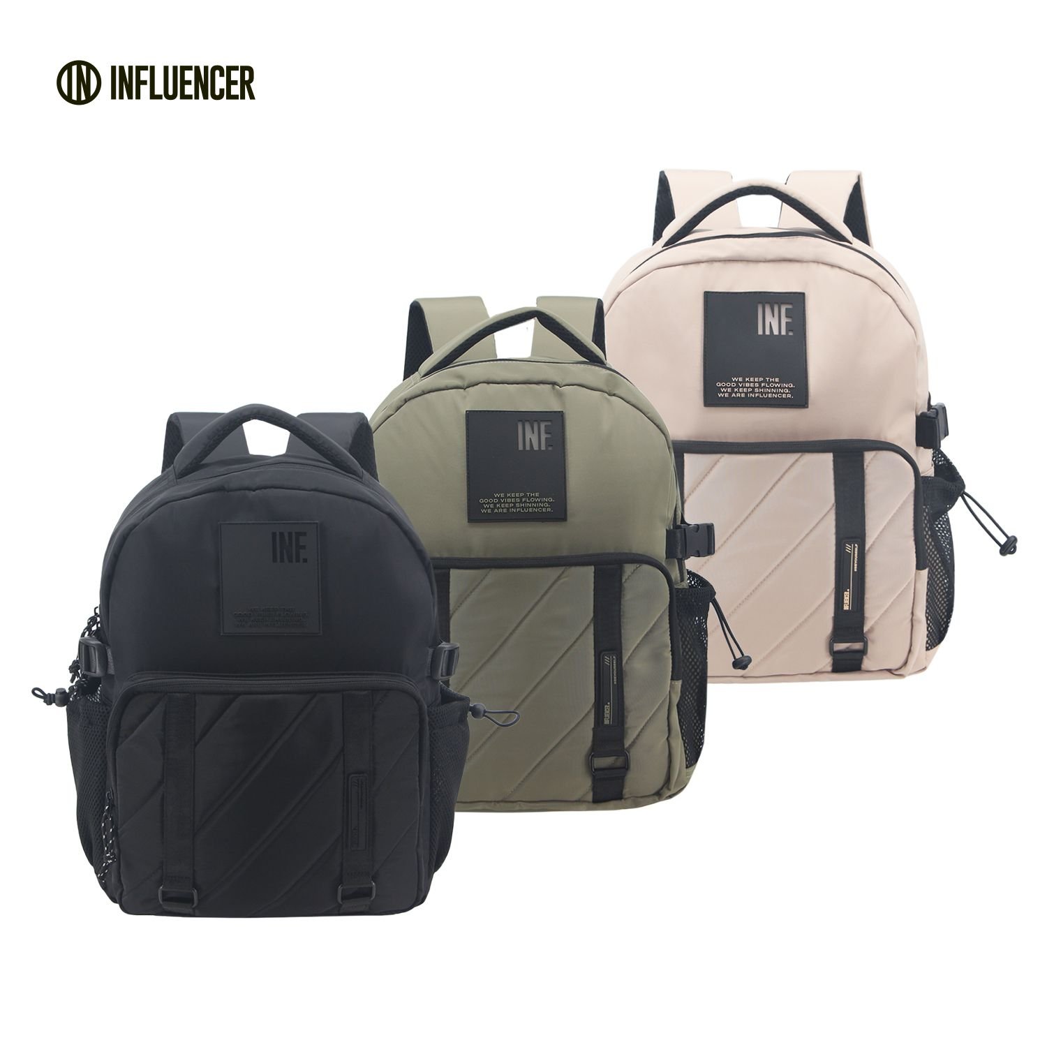 MOCHILA INFLUENCER PUFF 41X32X14 C/BOLS FRONTAL