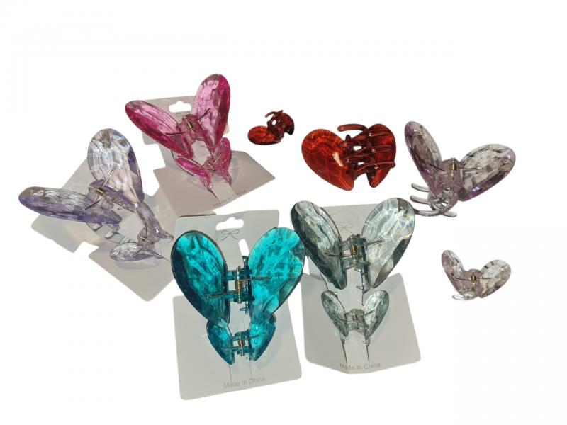 BROCHE CORAZON DIAMANTE X 2 UNID 6/3CM