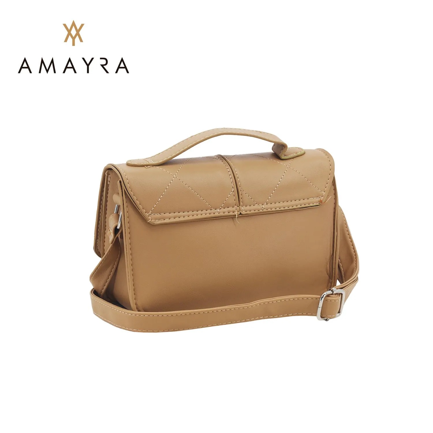 CARTERA AMAYRA CAMEL 15*22*8 C/SOLAPA Y BROCHE