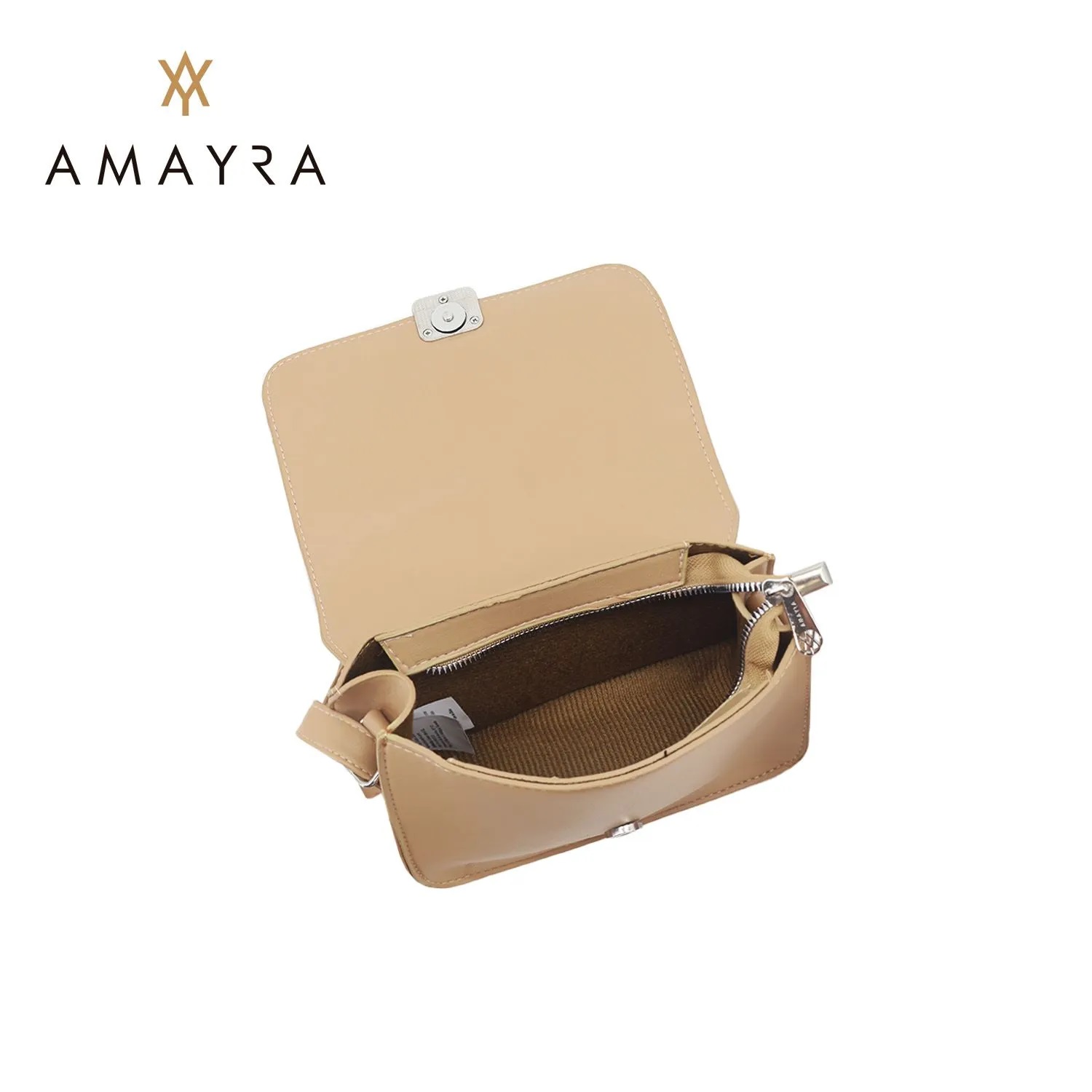 CARTERA AMAYRA CAMEL 15*22*8 C/SOLAPA Y BROCHE