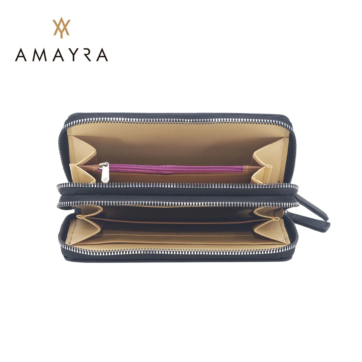 BILLETERA AMAYRA DOBLE CIERRE C/MARCA FRONTAL