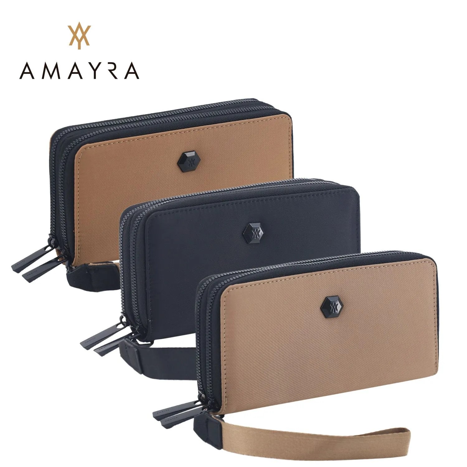 BILLETERA AMAYRA DOBLE CIERRE C/CORREA GRUESA