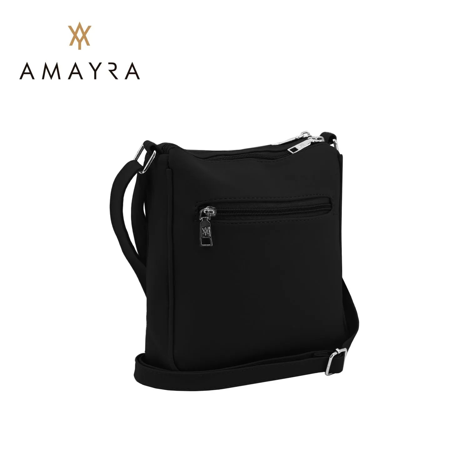BANDOLERA CARTERA AMAYRA DETALLE DELANTERO 22*20*7 NEGRA