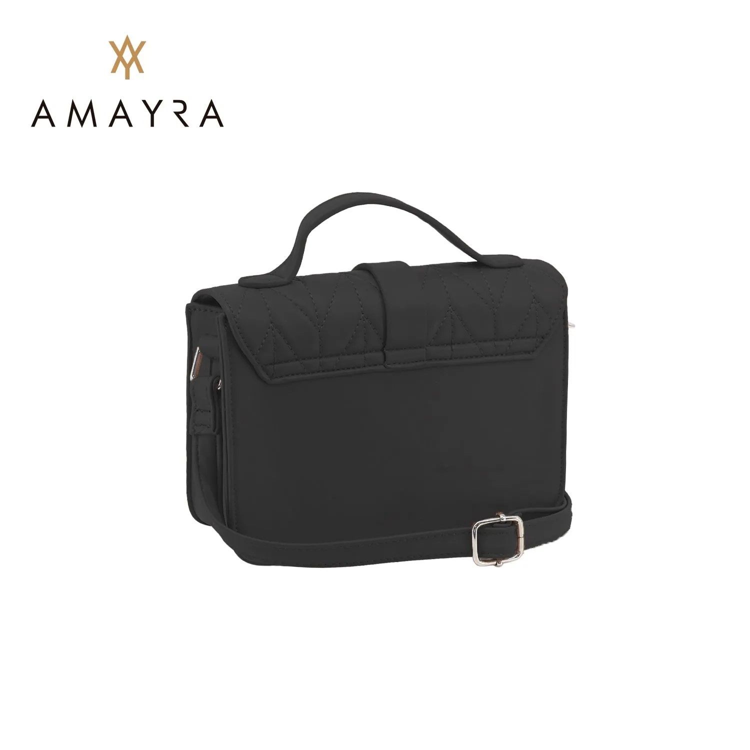 CARTERA AMAYRA NEGRA RIGIDA CORREA CORTA Y LARGA