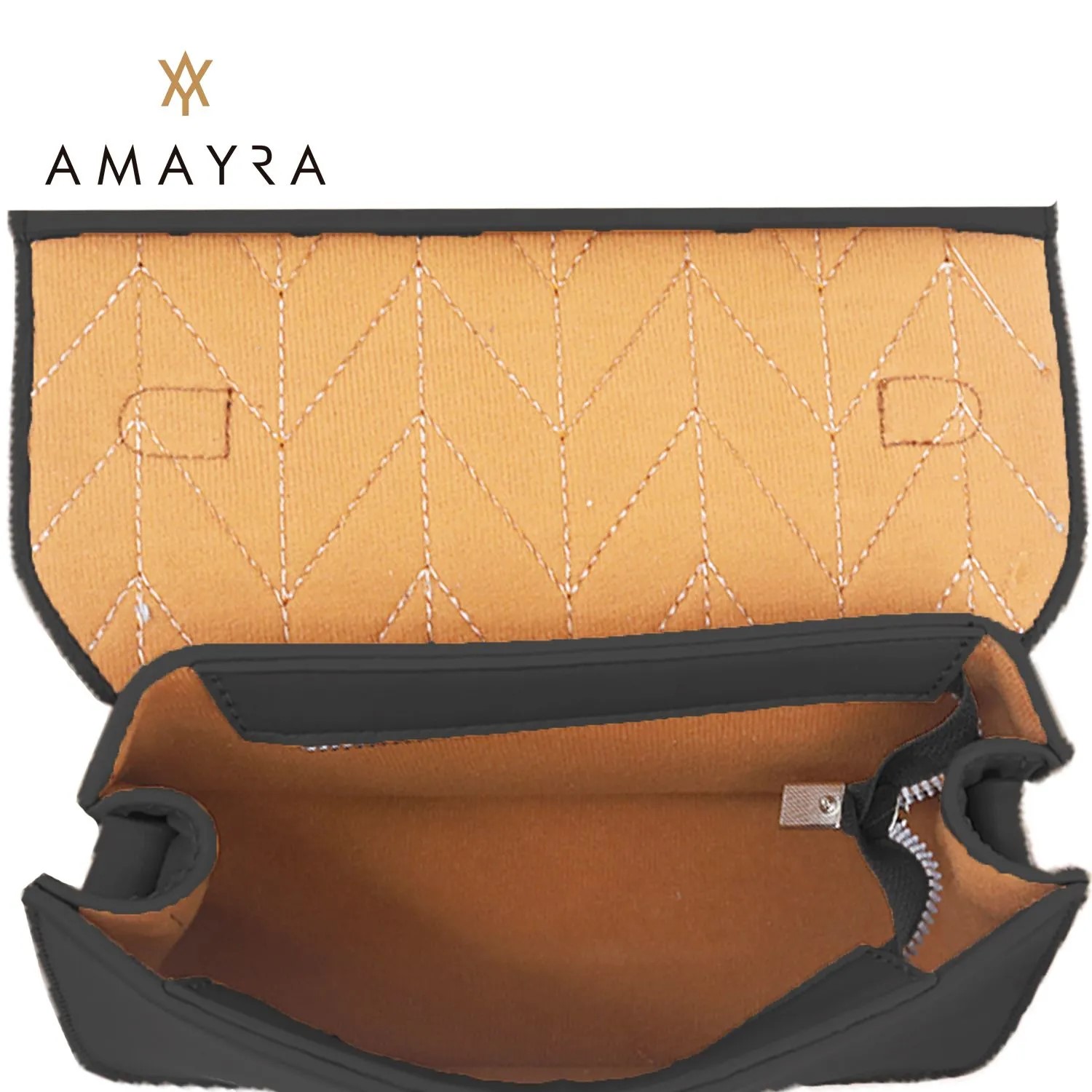 CARTERA AMAYRA NEGRA RIGIDA CORREA CORTA Y LARGA