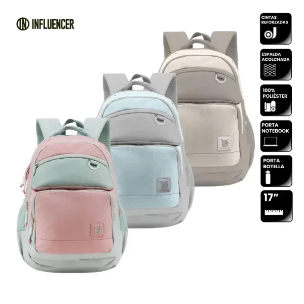 MOCHILA INFLUENCERR C/RED 44*33