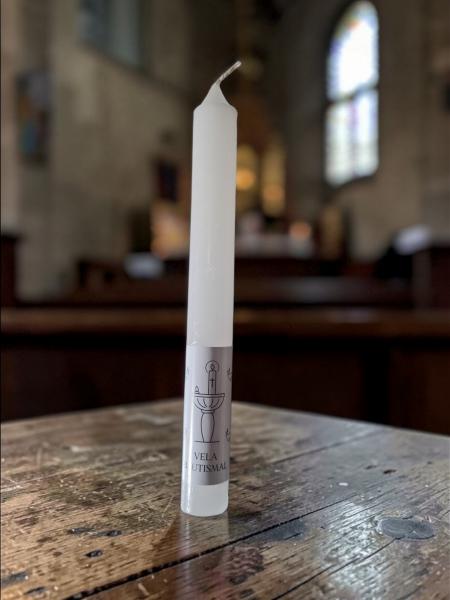 VELA BAUTISMO 20CM X UNID