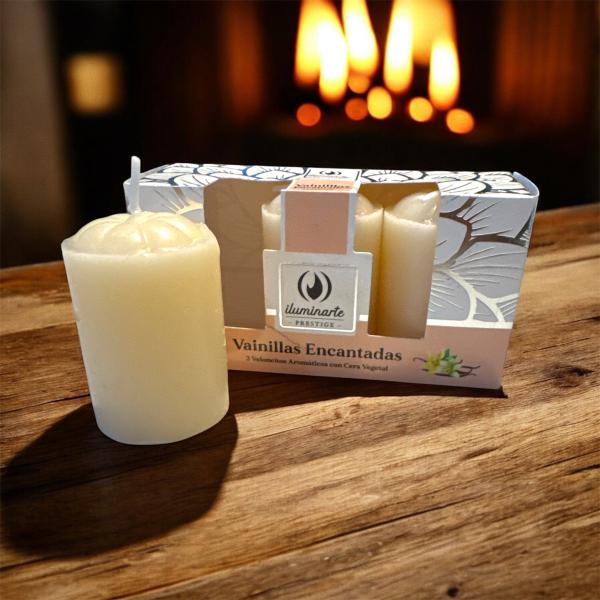 VELA AROMATICAS 5CM X 3 EN CAJA VAINILLA ENCANTADA