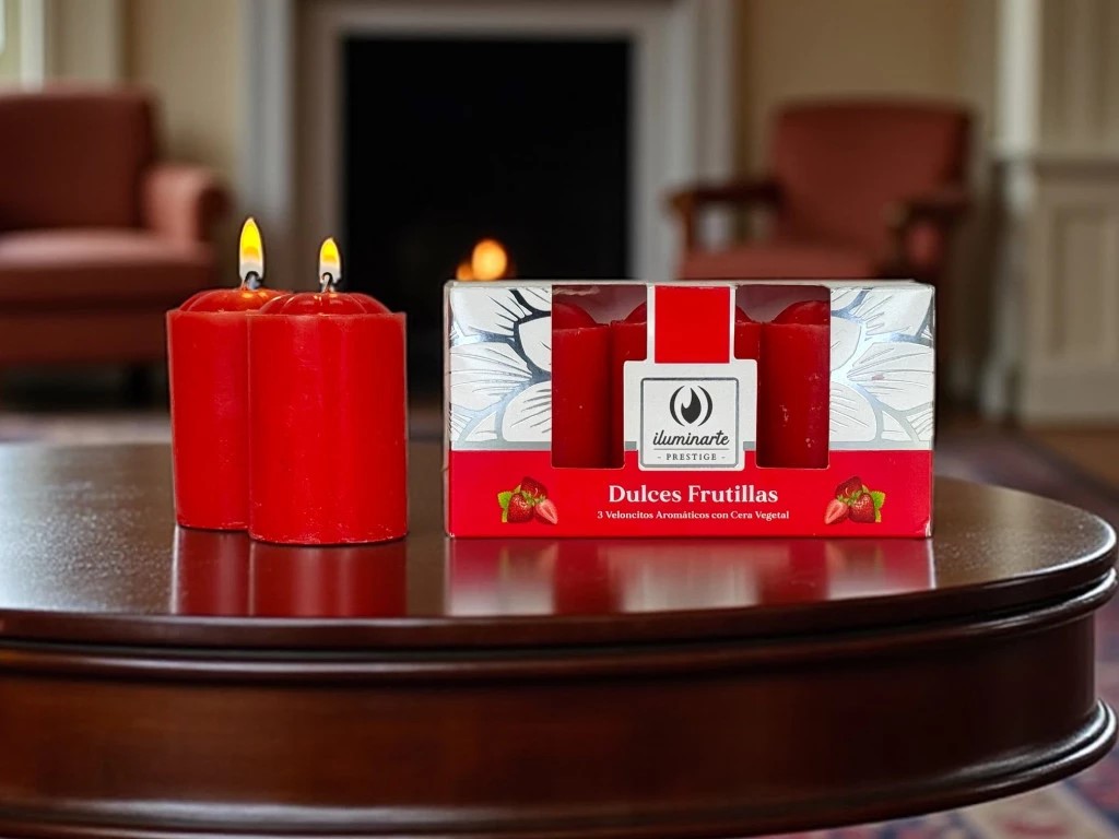 VELA AROMATICAS 5CM X 3 EN CAJA DULCES FRUTILLAS