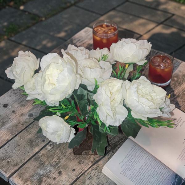 RAMO ROSAS ABIERTAS BLACAS 30CM X UNID