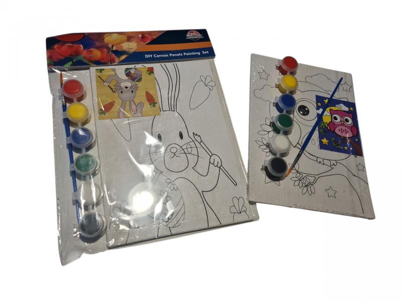 BASTIDOR C/TEMPERAS+PINCEL 18X16CM